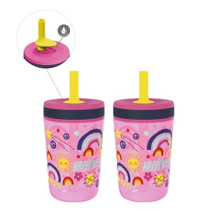 LunaLulinlk 15oz Toddler Cups For Travel or At Home, Durable Plastic Sippy Cups With Leak-Proof Design is Perfect For Kids (Starpower) - 1 of 4