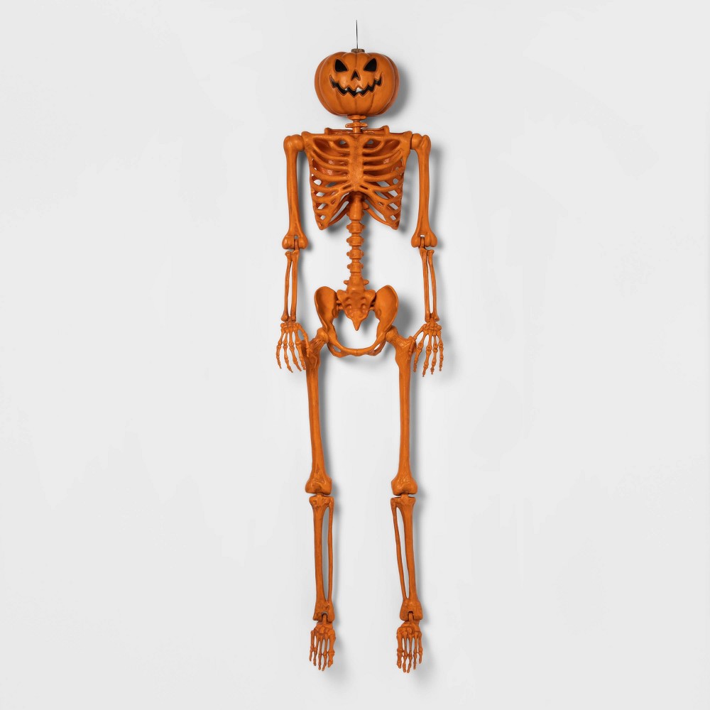 Photos - Other Decoration 60" Posable Pumpkin Skeleton Halloween Decorative Mannequin - Hyde & EEK!