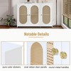 ORRD Retro 3-Door Sideboard with Rattan Doors & Metal Handles, White Accent Cabinet - 3 of 4