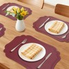 REGALWOVEN Solid Placemats Set of 6 Leather Placemats for Kitchen Dining Table Decor Heat Resistant Table Placemats Sturdy Table Mat - 2 of 4