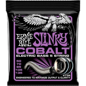 Ernie Ball Cobalt Power Slinky 5-String Electric Bass Strings 50-135 Gauge - 1 of 2