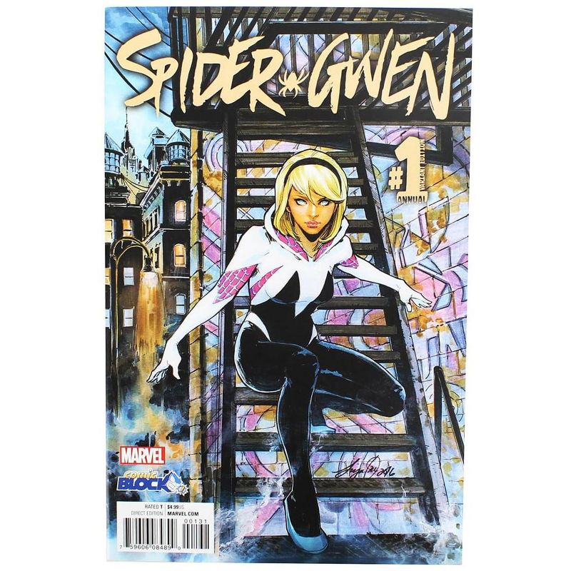 Nerd Block Marvel Spider-Gwen #1 Comic Book (Comic Block Variant Cover), 1 of 2