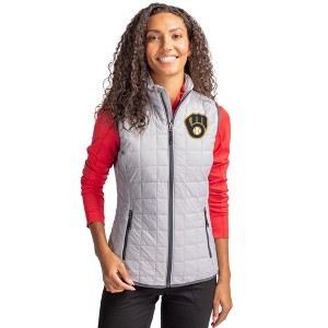 Milwaukee Brewers Cutter & Buck Rainier PrimaLoft® Womens Eco Insulated Full Zip Puffer Vest - 1 of 1