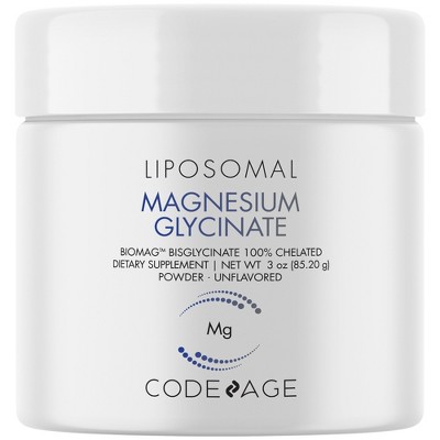 Codeage Liposomal Magnesium Glycinate Supplement, Bisglycinate ...