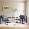 Modern Sling Accent Chair, Comfy Fabric Living Room Chairs with Heavy Duty Metal Frame, Lounge Reading Armchair for Bedroom, Easy Assembly - 3 of 4