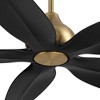 Casa Vieja 60" Lotus Bay Modern Indoor Outdoor Ceiling Fan 5 Blade LED Light Remote Control Brass Finish Black Blades Bedroom Patio Damp Rated - 4 of 4