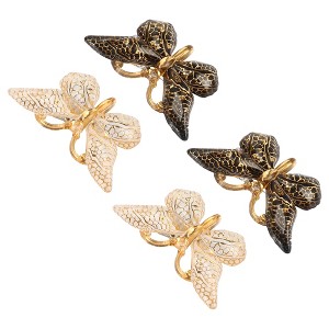 Unique Bargains Women's Elegant Hair Clips 1.50"x0.91"x0.47" Black White 4 Pcs - 1 of 3