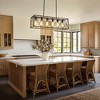 DORESshop 6-Light Black Industrial Island Chandelier with Iron Frame Shade Pendant Hanging Light Fixture for Kitchen,Dining Room - 4 of 4