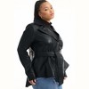 June + Vie by Roaman's Women's Plus Size High-Low Peplum Leather Jacket - 4 of 4