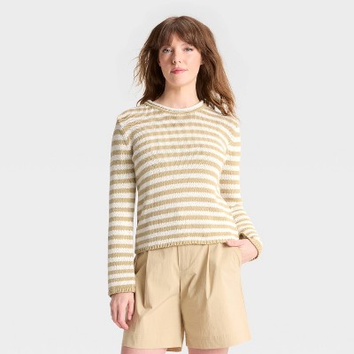 Women's Shrunken Crewneck Pullover Sweater - A New Day™