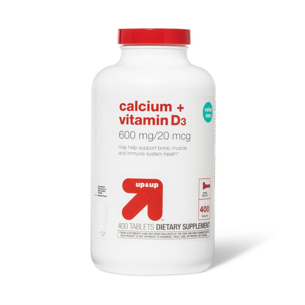 Photos - Vitamins & Minerals Calcium and Vitamin D3 Dietary Supplement Tablets - 400ct - up & up™