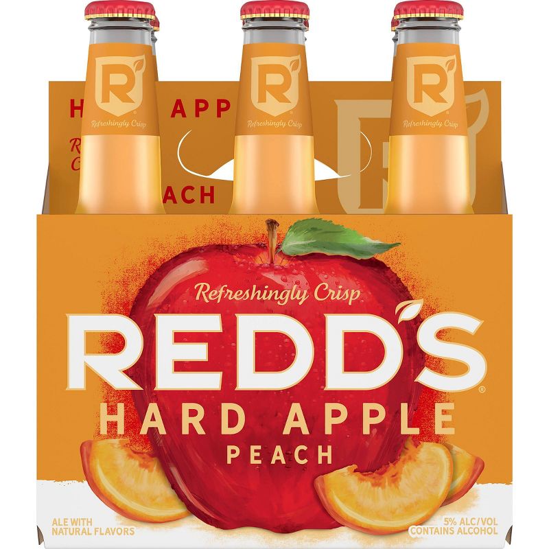 Redd&#39;s Hard Apple Peach Ale Beer - 6pk/12 fl oz Bottles, 2 of 10