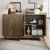 ORRD 4-Door Carved Sideboard with Adjustable Shelves Multifunctional Storage for Living/Entry/Office/Kitchen - 3 of 4
