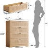 Rattan Dresser with 4 Drawers, Chest of Drawers Storage, Modern Wooden Dresser for Bedroom, for Bedroom, Entryway, Hallway - 2 of 4