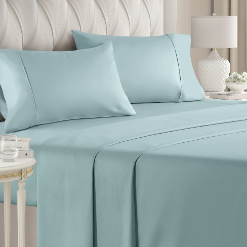 Cgk Linens 4 Piece Microfiber Sheet Set In Light Blue, Size Queen : Target