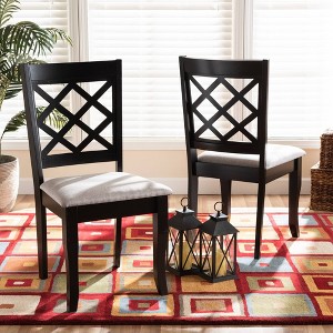 2pc Fabric Upholstered and Wood Dining Chair Set - Baxton Studio - 1 of 4