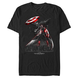 Men's Captain America: Brave New World Black and Red Action Poster T-Shirt - 1 of 4