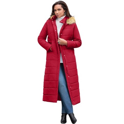 Roaman's Women's Plus Size Maxi Length Quilted Puffer Jacket