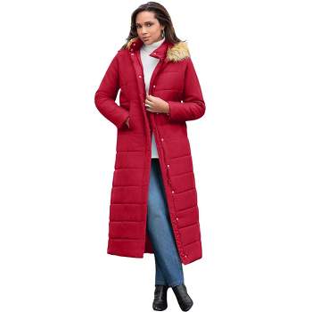 Roaman's Women's Plus Size Maxi-Length Quilted Puffer Jacket