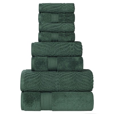 Chevron Zero Twist Cotton Solid and Jacquard Hand Towel Set of 6 by Blue Nile Mills