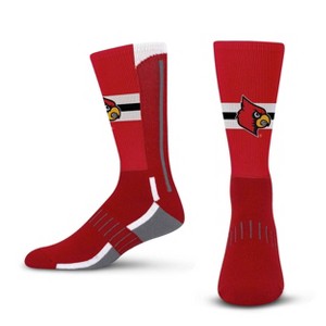 NCAA Louisville Cardinals Streak Team Color Crew Socks - L: Logo Pattern, Midweight Fabric - 1 of 3
