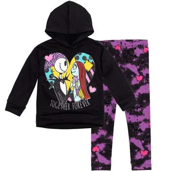 Disney Nightmare Before Christmas Purple Sally Set Little Leggings 6 Target Girls And T-shirt : Fleece / Outfit Black