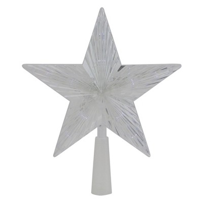 Northlight 10" Pre-Lit Clear Crystal Star Christmas Tree Topper - Clear LED Lights