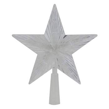Northlight 8" Pre-Lit Clear Crystal Star Christmas Tree Topper - Clear LED Lights