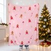 Lomsoe Pink Christmas Flannel Throw Blanket Soft Cute Christmas Blanket for Couch Sofa Bed Cozy Warm Winter Xmas Holiday Blanket for Home Decor - 4 of 4