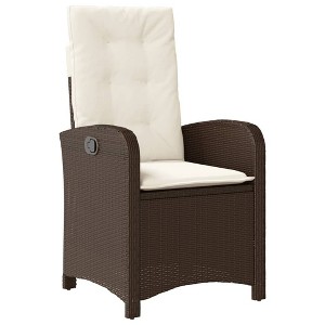 vidaXL Reclining Garden Chair Brown PE rattan Medium - 1 of 4