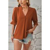 Coolmee Blouses for Women Dressy Casual Half Sleeve V Neck Tops Fashion Summer Fall Shirts - 2 of 4