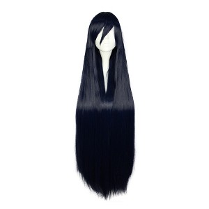 Unique Bargains Women's Wigs 41" Deep Blue with Wig Cap - 1 of 4