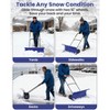 Heavy-Duty Snow Shovel with Wheels, 5-Position Adjustable Blade & Handle, 29/36 Inch Galvanized Steel Snow Pusher for Driveway and Yard - 2 of 4