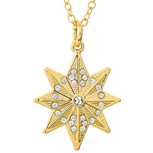 Marvel Captain Hala Star Yellow Gold Plated Crystal Necklace, 18" - 1 of 4