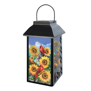 Briarwood Lane Summer Lantern 12" x 6" x 6" Cardinals and Sunflowers Solar For Summer Lantern - 1 of 4