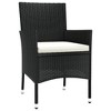 vidaXL Patio Chairs with Cushions 4 pcs Poly Rattan Black - 3 of 4