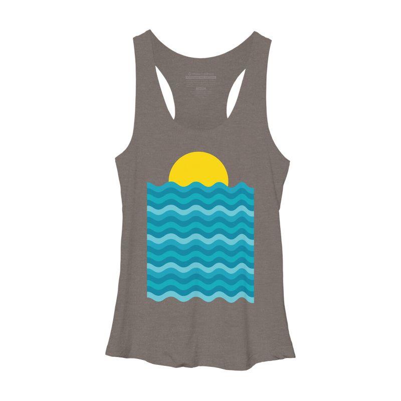 Women's Design By Humans Sunset Waves By clingcling Racerback Tank Top, 1 of 4