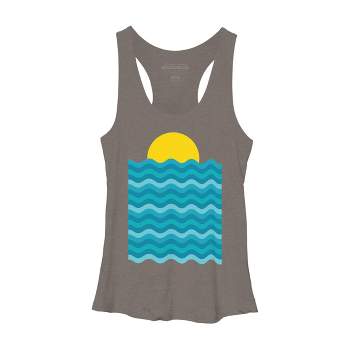 Women's Design By Humans Sunset Waves By clingcling Racerback Tank Top