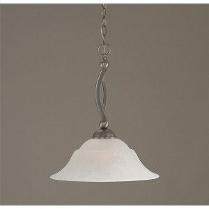 Toltec Lighting Bow 1 - Light Pendant in  Brushed Nickel with 16" White Marble  Shade - 1 of 1