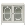ORRD White Console Cabinet with Glass Doors - Modern Entryway Table with Storage Shelf & Wood Tapered Legs - 3 of 4
