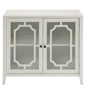 Vynxaria White Finish Console Cabinet - Stylish and Functional Storage Solution for Your Home Decor Needs - 1 of 4