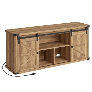 VASAGLE TV Stand for TVs up to 65 Inches, Farmhouse Entertainment Center with Sliding Barn Doors, TV Console Table - 1 of 4
