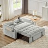 CAVINAS Modern Home Sofa Chair Living Room, 1 Foldable Sofa Bed in 3 Lengths, Velvet Pull-out Bed, USB Port and Ashtray and Swivel Phone Stand - 3 of 4