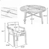 DSVIMOY 5 Pieces Outdoor Wooden Dinning Set with an Umbrella Hole and Removable Cushions for Garden, Antique Gray, 60"*60"*30.31" - 3 of 4