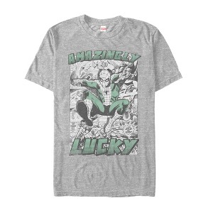 Men's Marvel St. Patrick's Day Spider-Man Vintage Amazingly Lucky T-Shirt - 1 of 4