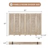 Wooden Room Divider Wall 3 Panel with Holes,5.6FT Tall Room Divider with Shelves,Folding Privacy Screens 67 in for Room Separation Home Office Bedroom - 3 of 4