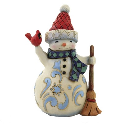 Jim Shore 6.25" Snowman Holding Cardinal Christmas Snow Man  -  Decorative Figurines