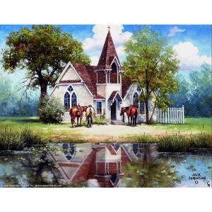 Sunsout Reflections of a Country Church 1000 pc Jigsaw Puzzle 16846 - 1 of 4