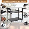 Outdoor Grill Cart Table with 3 Shelves, Pizza Oven Stand, BBQ Kitchen Food Prep Table, Black Stainless Steel - 3 of 4