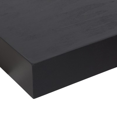 Havlock Black Wood 12" Floating Accent Shelves, Set of 3